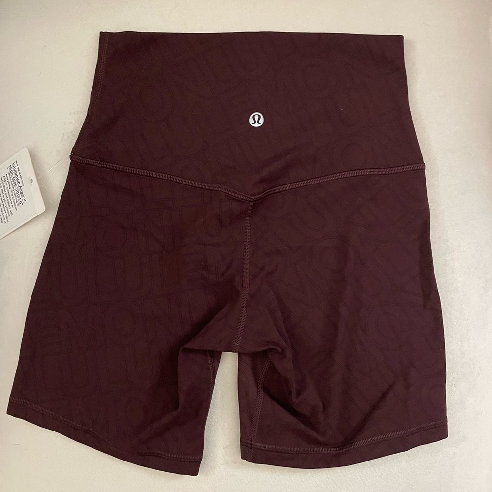 Lululemon NWT Align High Rise Shorts 6”   Workmark Graphic Midnight Plum Size 4 - Picture 7 of 10